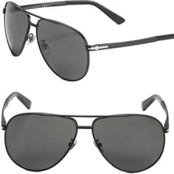 Gucci Accessories - Gucci 61MM Matte Black Aviator Sunglasses